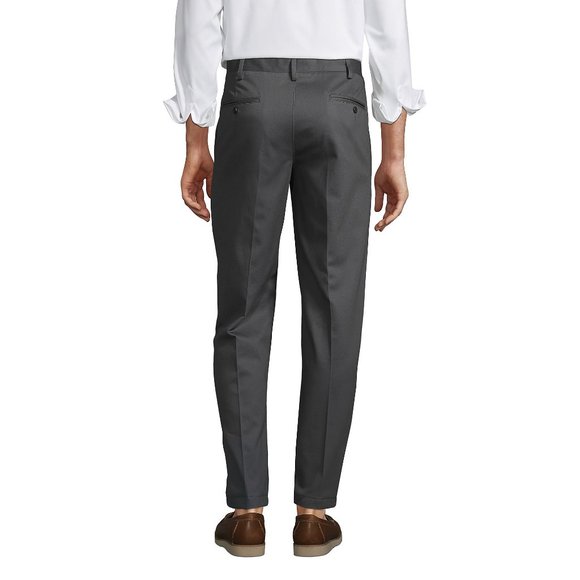 NWT LANDS' END MEN'S DRESS PANTS GRAY 31 UNHEMMED - Picture 2 of 7